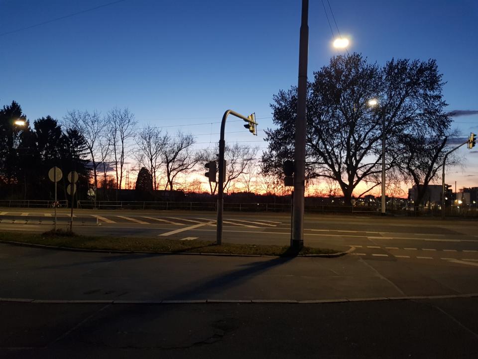 Sonnenuntergang in Richtung Westen gesehen