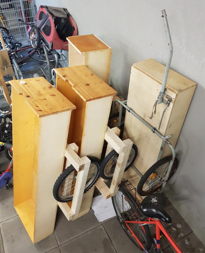 Alle grossen BBTs in der Fahrradgarage.