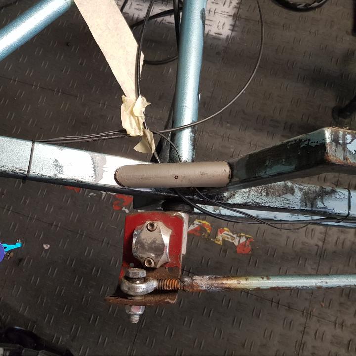 Right strut, not yet connected.